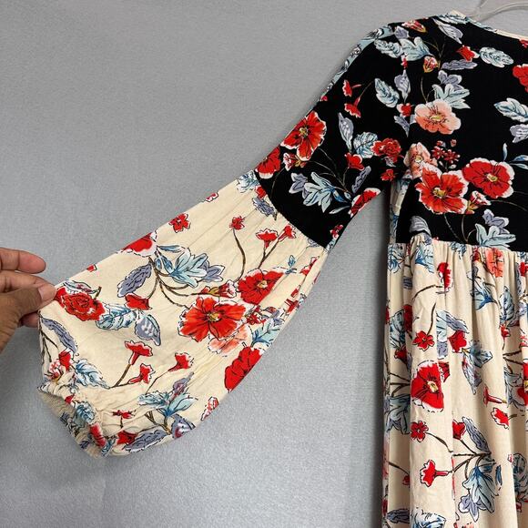 Patrons Of Peace Mini Floral Dress Size S Bohemian Artsy Ruffle Peasant Western - Picture 6 of 11